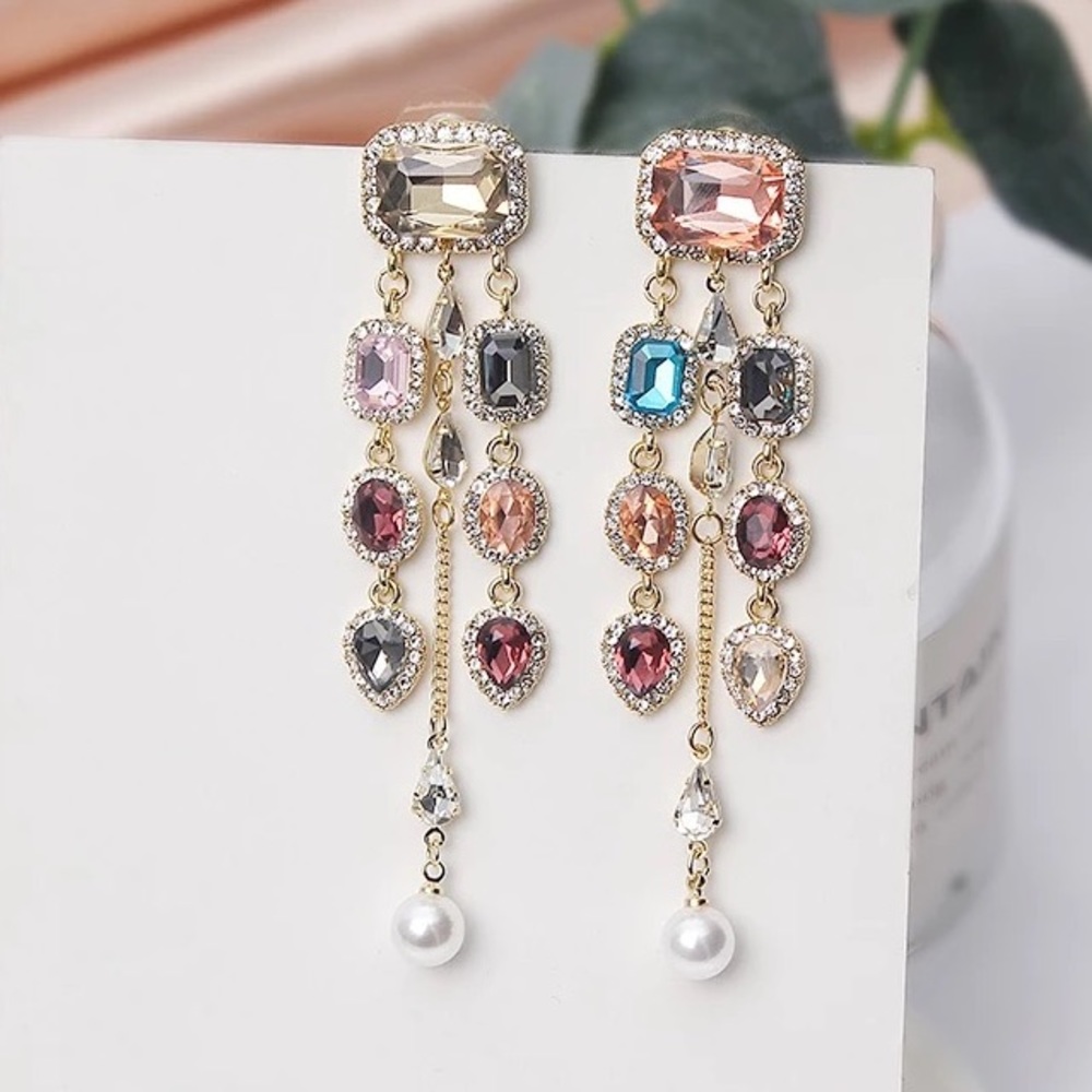 Multi-Colored Dangle Earrings - Picture 3 of 11